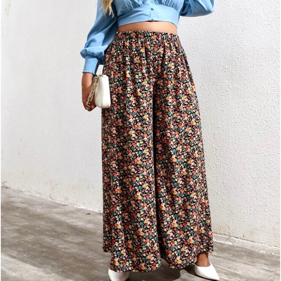 Romantic boho floral straight leg pants 3xl - Picture 2 of 8